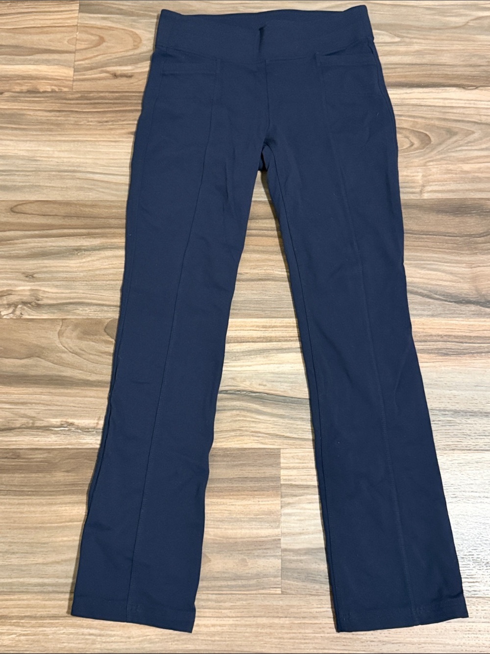 Athleta Straight Up Yoga Pants Women’s Size S Navy Blue Athletic Front Seam